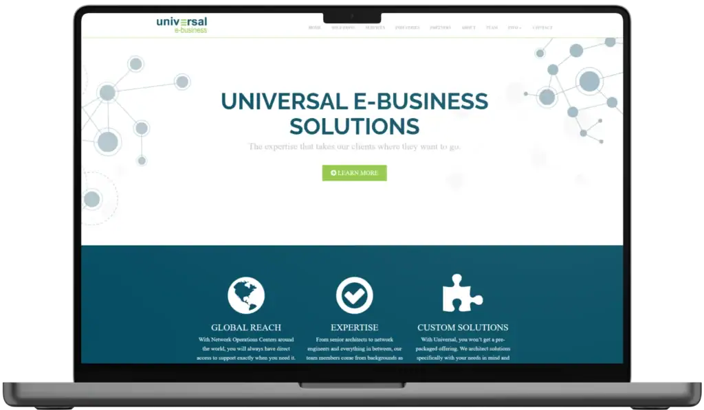 Mockup of Uebiz Website after redesign