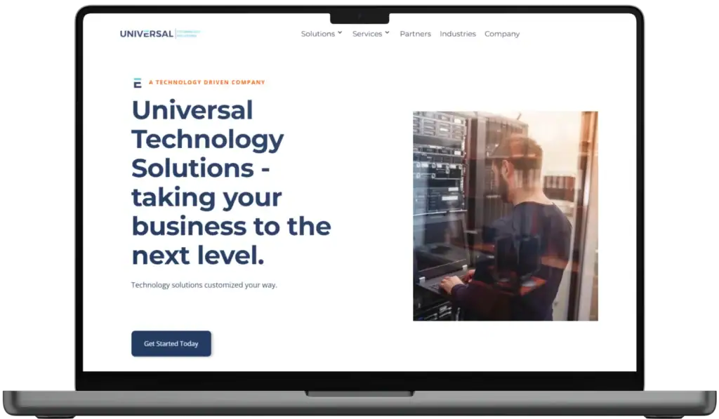Mockup of Uebiz Website after redesign