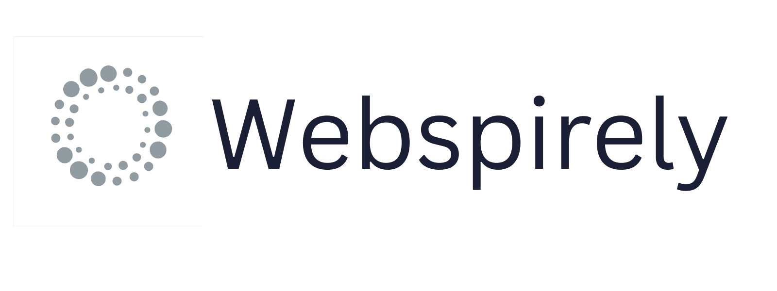 Logo with a spiral dot formation icon and the word Webspirely